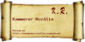 Kammerer Rozália névjegykártya